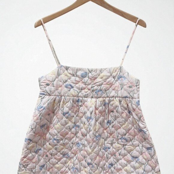 NWT En Saison Pastel Floral Print Quilted Maxi Dress Pink Multi - Picture 3 of 7